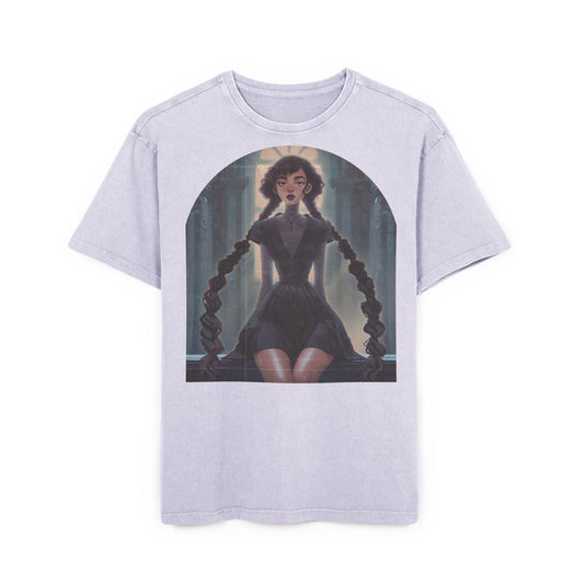 Church Bells & Goth Braids Oversized Acid Washed Tee